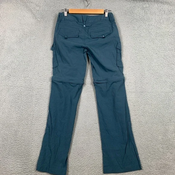 Prana Sage Pants Women's 2‎ Teal Roll Up Hem Convertible Ripstop Hiking Camping - Picture 3 of 8